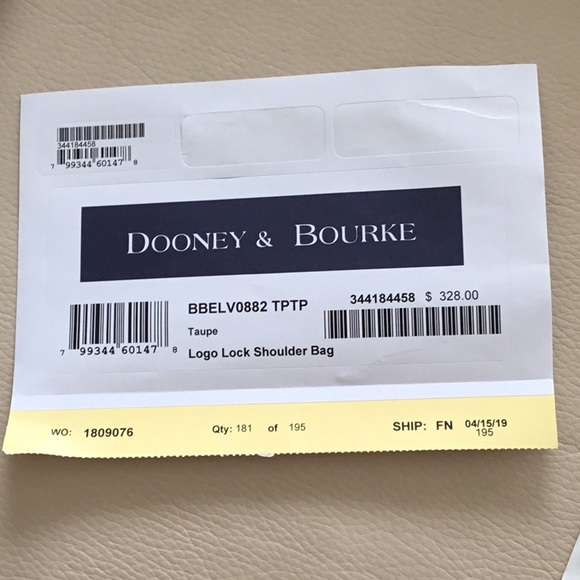 NWT Dooney & Bourke Logo Lock Shoulder Bag - Taupe - Picture 3 of 16